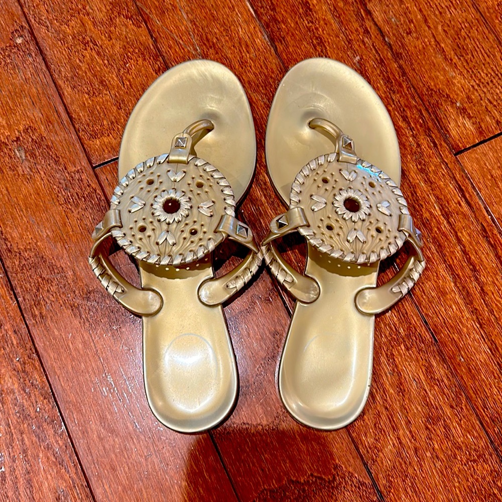 Jack Rogers Gold Jelly Sandals Size 7